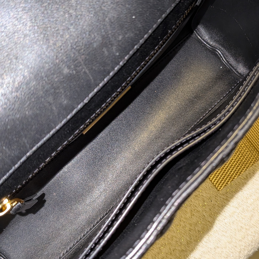 Tory Burch Fleming Convertible Black Quilted Leather Bag - Picture 3 of 3